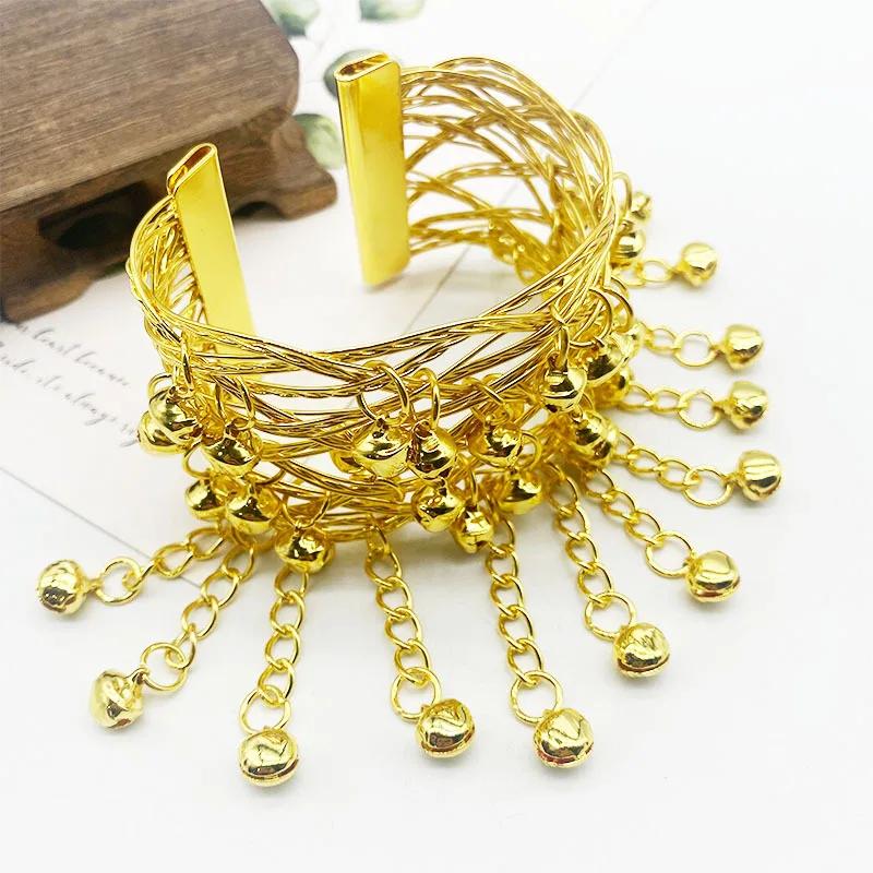 New Classic Ethnic Style Miao Open Bell Bracelet Dance Exquisite Performance Clothing Arm Ring Accessories Daily Trend Jewelry