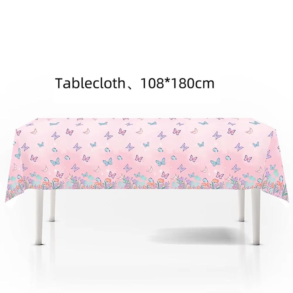 Butterfly Birthday Party Decoration Disposable Party Plates Cup Napkin Tablecloth Butterfly Knìfe Birthday Decoration Baby Showe