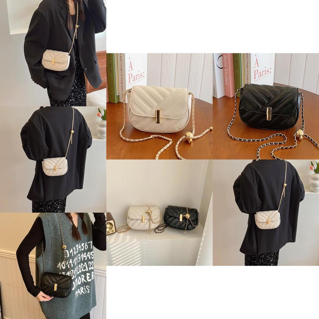 Chic Women's Small Chain Crossbody Bag Fashionable Spring 2024 Pu Leather Minimalist