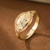Retro Court-style Oval Nameplate Ring Made of Copper. Women's Jewelry Ring. Suitable for Formal Events and Daily Wear.