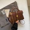 Suede Fabric Handbag with Adjustable Strap Golden-Te Hardware and Flap Closure - Trendy Commuting Hobo Crossbody Bag for Women