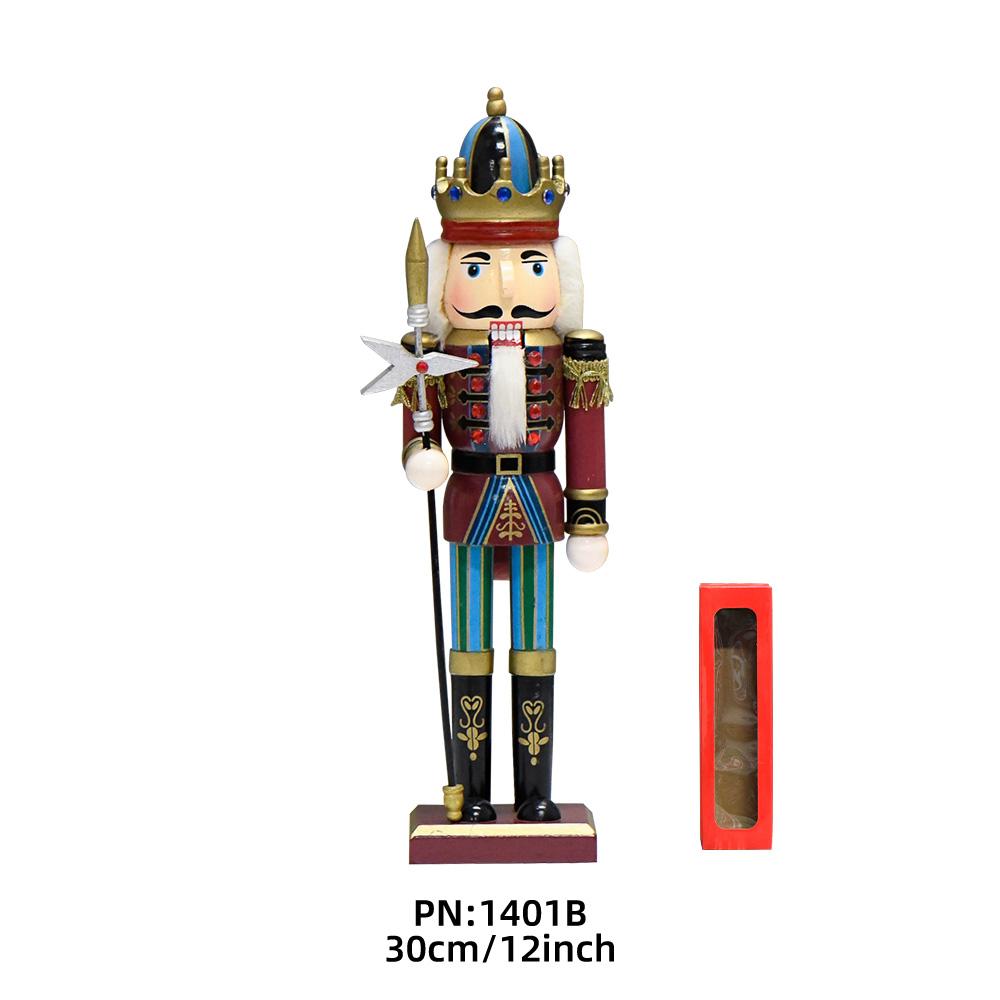 Einzelhandel 30cm Antikes Muster Weihnachts-Soldat Nussknacker-Puppen Traditionelle Weihnachten Dekoration