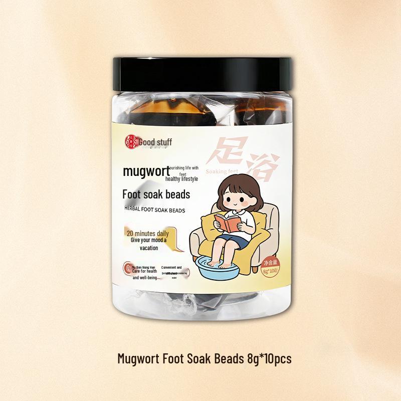 Dual-Color Herbal Foot Soak Beads - No-Boil Mugwort Concentrated Foot Bath Liquid for Home Use