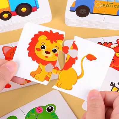 Handmade Educational Matching Puzzle Cards for Toddlers Aged 1-3