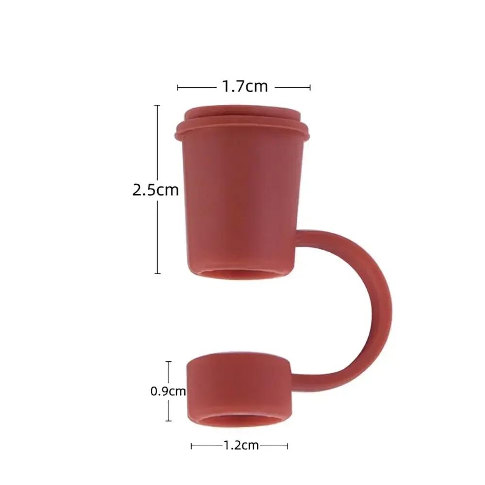 1PC Creative Reusable Silicone Straw Plug Splash Proof Drinking Dust Cap Dust-proof Straw Tips Cover Cup Accessory Kitchen Tool