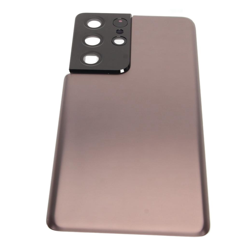 Back Glass Cover Replacement With Pre Installed Camera Lens and Tape Parts Replacement for Galaxy S21 Ultra Brown