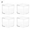 4Pcs Durable Candy Box Multiple Uses PS Transparent Cube Compact Portable Lid Case Organizer Container for Wedding