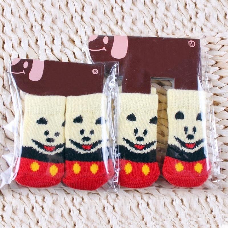 1 Pair Cotton Winter Warm Socks Anti-slip  Nice Knit For Pet Dogs