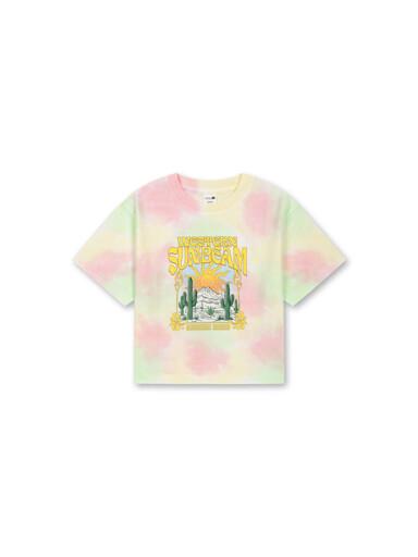 TOPTEN KIDS Girls Cotton Blend Pattern T-Shirt Melange Taupe Pattern 120