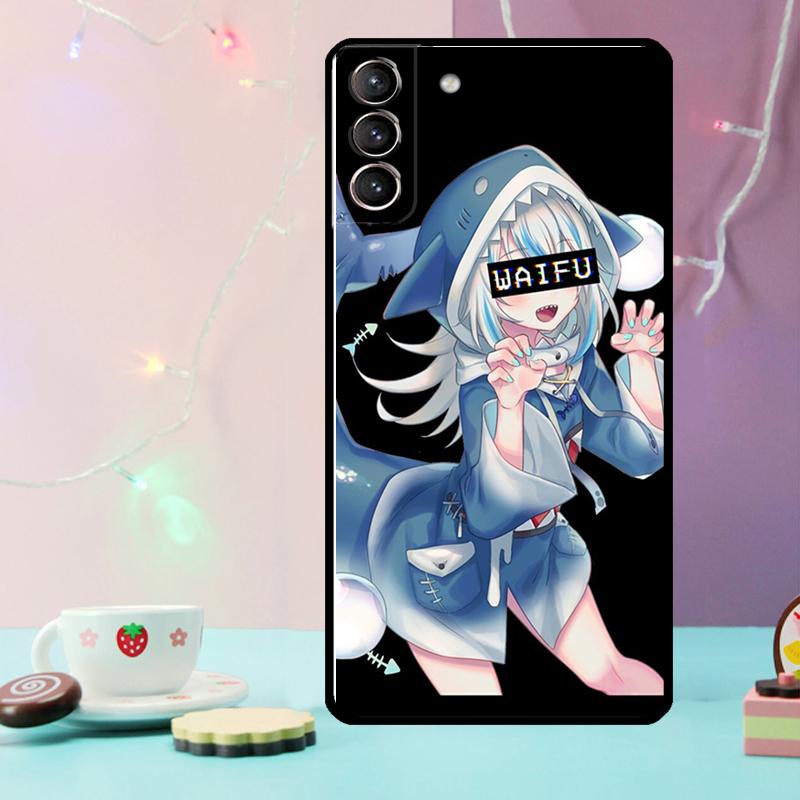 Anime Hololive Gawr Gura Phone Case For Samsung Galaxy S24 S25 Ultra S21 S22 S23 Ultra S9 S10 S20 Plus S25 FE Cover