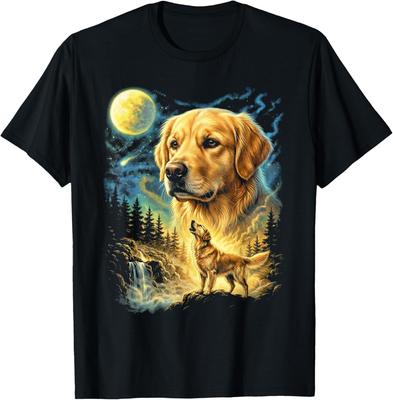 Golden Retriever Howling To The Moon Meme Funny 90_s Dog Unisex Gift T-Shirt