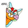 Sunlight Catching Cat Sticker Stained Glass Window Cling Vintage Colorful Kitty Decal Removable Static Cling for Door Wall Car UV-Resistant