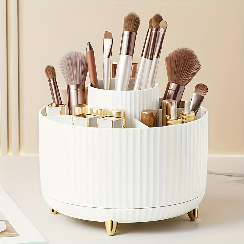 Rotating Desktop Pen and Cosmetics Holder - Light Luxury Storage Organizer