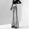 Spring Women’s Frayed Stretch Flare Jeans - Slimming Floor-Sweeping Micro-Flare Pants