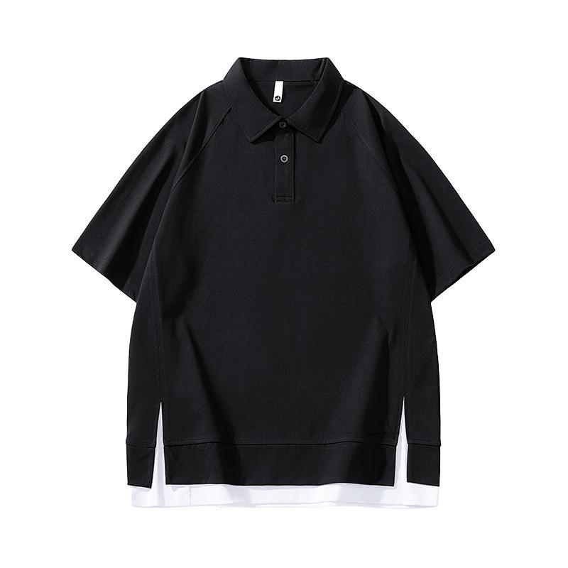 Summer Men's POLO Shirt Lapel Short Sleeve Fake Two Men's Lapel Thin Short Top