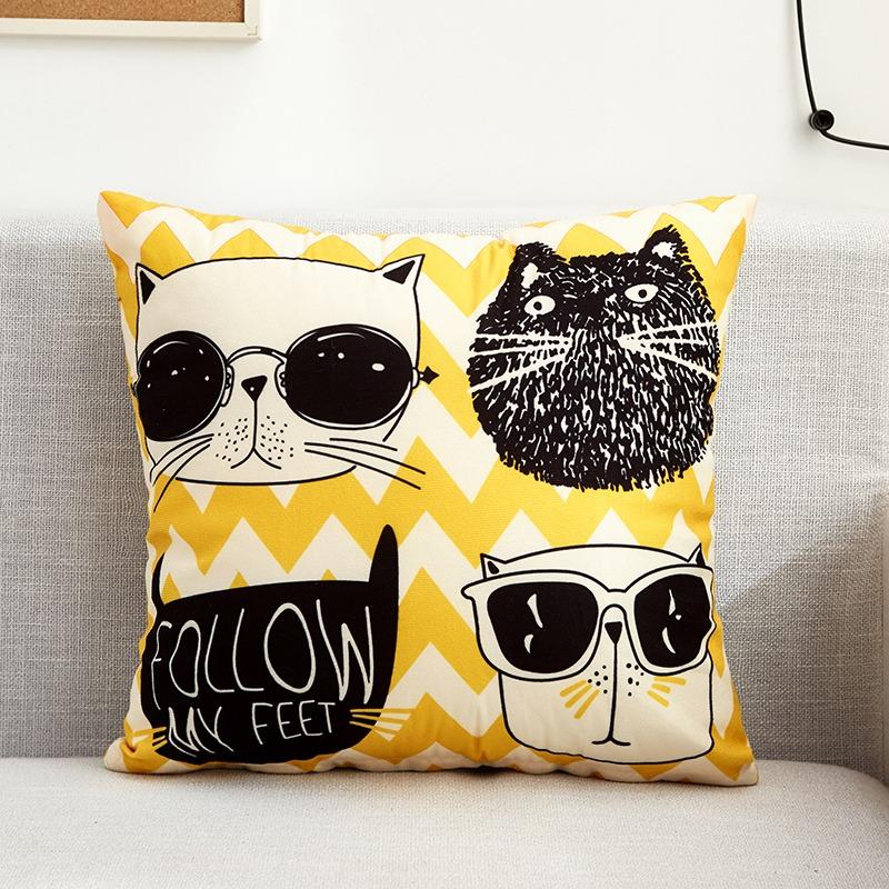 Creative Pattern Pillowcase Dormitory Decoration Office Living Room Sofa Home Pillowcase