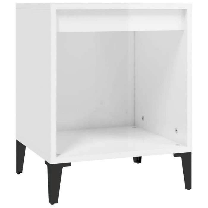 821878 vidaXL Bedside Table High Gloss White 40x35x50 Cm