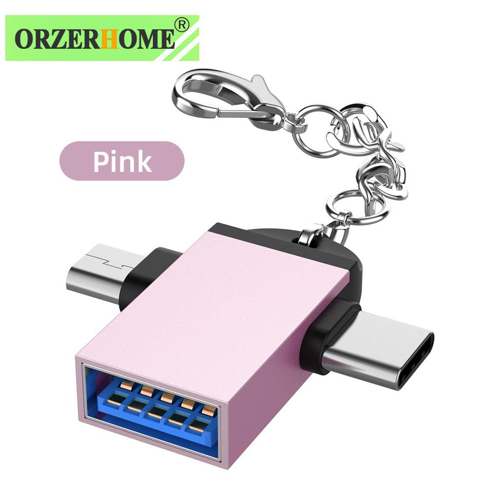 2 In 1 Otg Adapter Usb 3.0 Female To Micro Usb Male And Type C Male Connector Aluminum Alloy Usbc Converter For Xiaomi Samsung