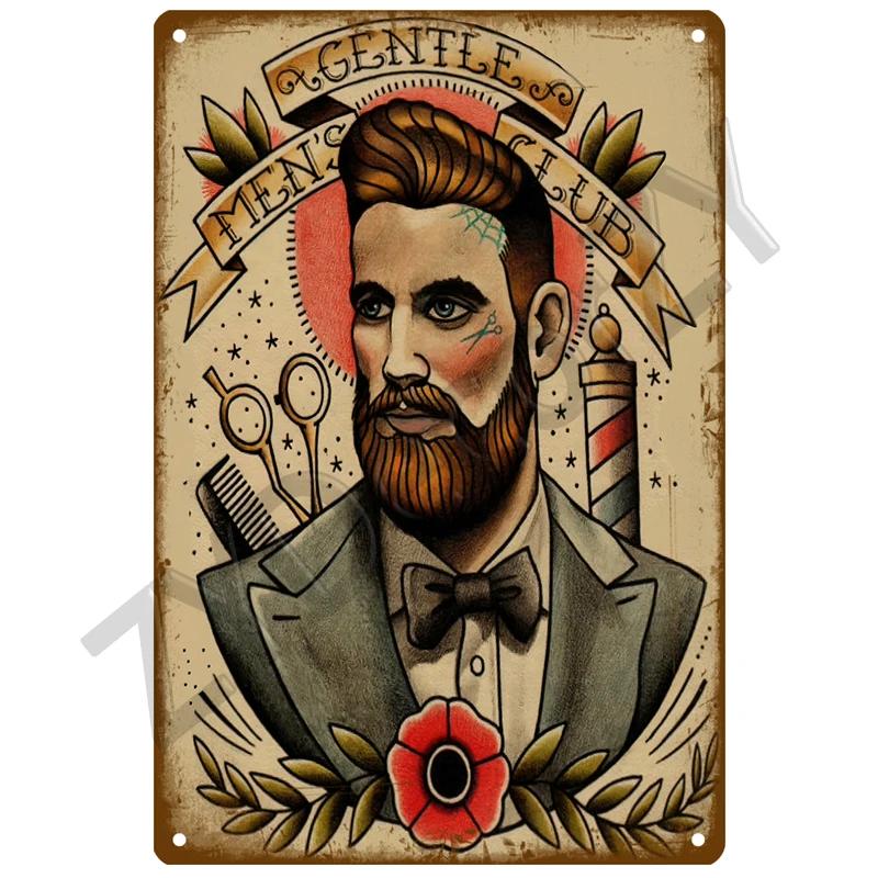 Barber Shop Plaque Metal Sign Vintage For Door Tin Sign Home Interior Paintings Mancave Wall Posters Room Decoration Decor Art