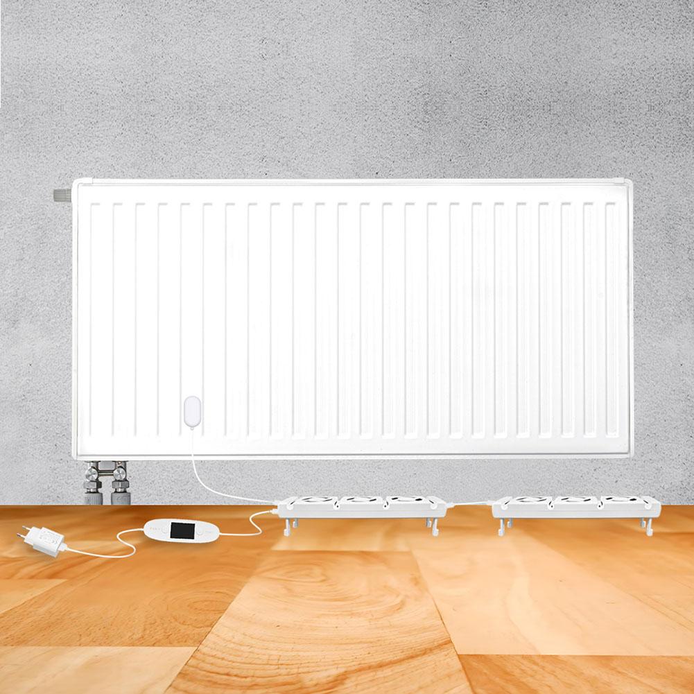 Automatický topný ventilátor Radiátorový ventilátor Vylepšená distribuce tepla Zvýšená cirkulace vzduchu Tichý chod Automatické zapínání/vypínání