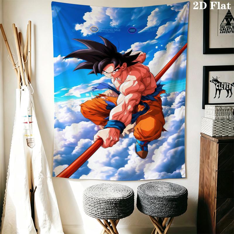 Son Goku Wall Tapestry Aesthetic Wall Hanging Printed Fabric Blanket Decorative Tapestries For Bedroom Living Room Home Decor