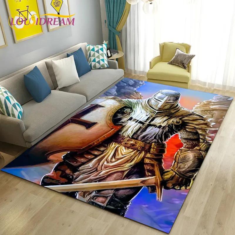Cavalier Knight Templar Crusaders Game Area Rug Large,Carpet Rug for Living Room Bedroom Sofa Doormat Kitchen,Non-slip Floor Mat