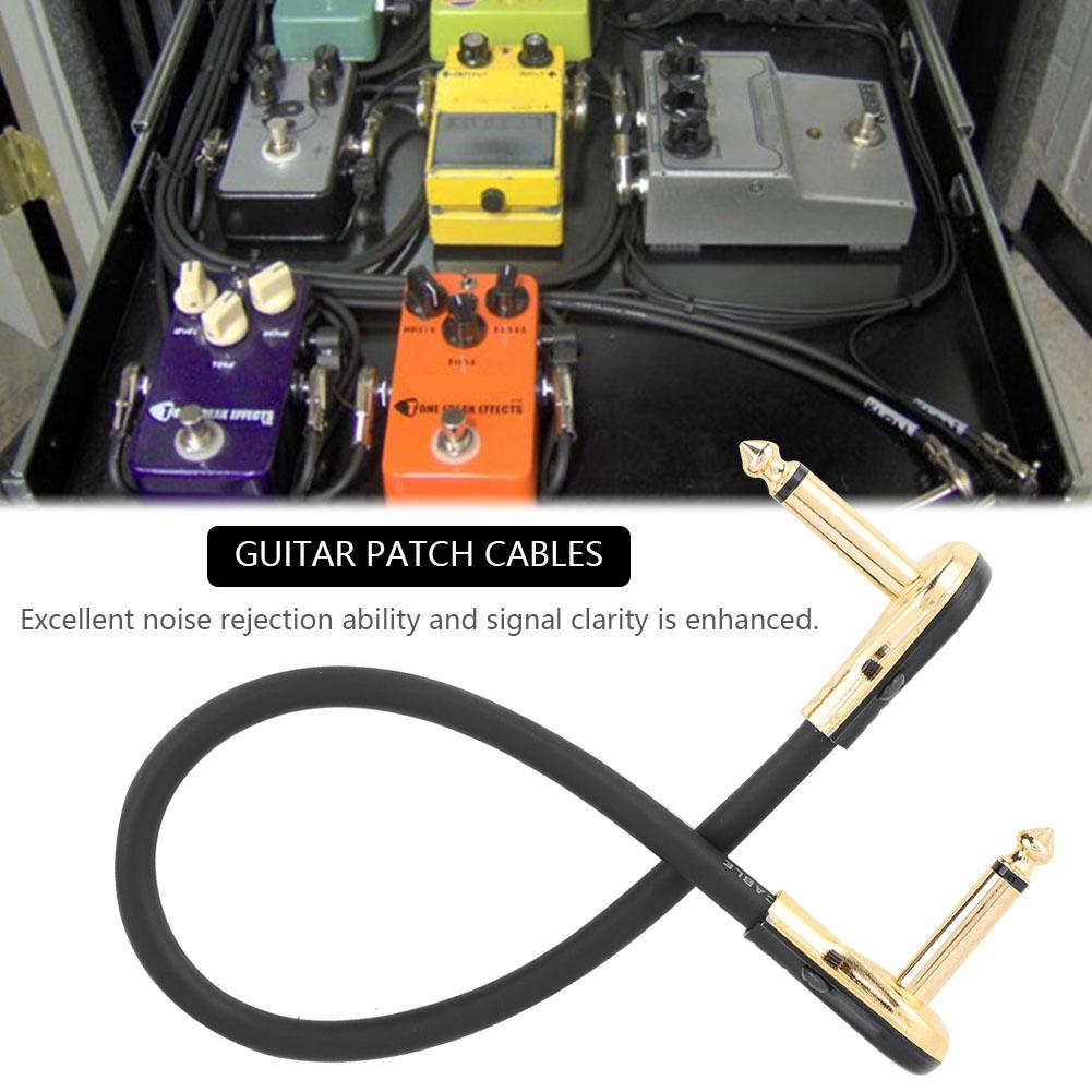 Durable 30cm Guitar Effect Pedal Board Patch Cable Cord 1 4  Flat Right Angle Plug