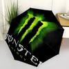 Monster Energy LOGO Print Automatic Umbrella, 8 Rib Iron Frame, Plastic Handle, Suitable for Outdoor Travel &Daily , Ideal Gift