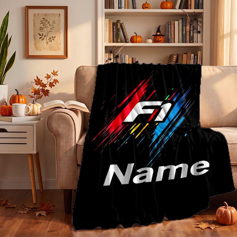 F1 Custom Flannel Blankets Soft Warm Cozy Throws for Home Decor Holiday Gifts
