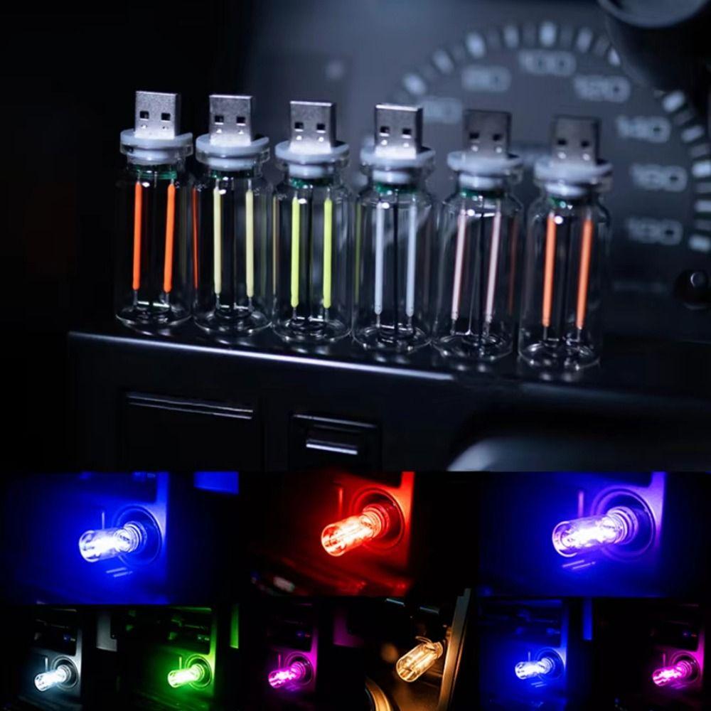2Pcs Eye Protection LED Filament Glass Bulb Glass Material USB LED Bulb Car Decoration