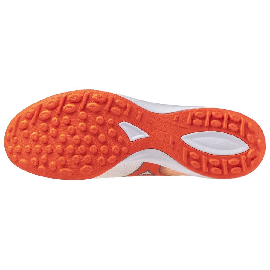 Mizuno Alpha 3 Elite AS 2E Weit Bequeme Passform Rückstoß Fußballschuhe Unisex Sneaker Weiß Orange P1GD266254