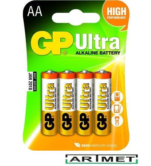 Ultra Alkaline Aa Lr6 Battery 1.5V 4 Pieces