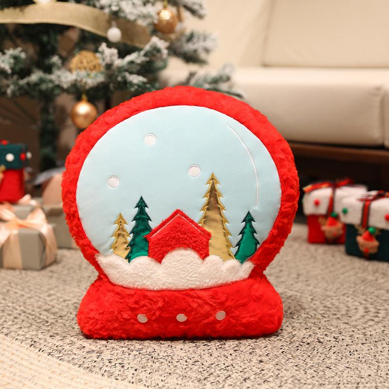 Cartoon Santa Throw Pillow Plush Toy Doll Elk Bell Throw Pillow Children'S Rag Doll Christmas Gift
