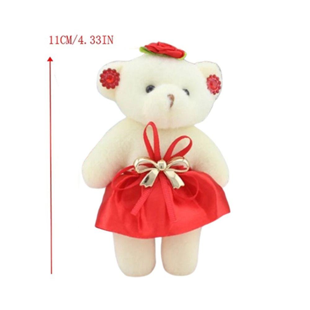 10pcs/set Plush Doll Mini Bear Flower Bouquet Plush Animal Bear Plush Toys  Valentine's Day