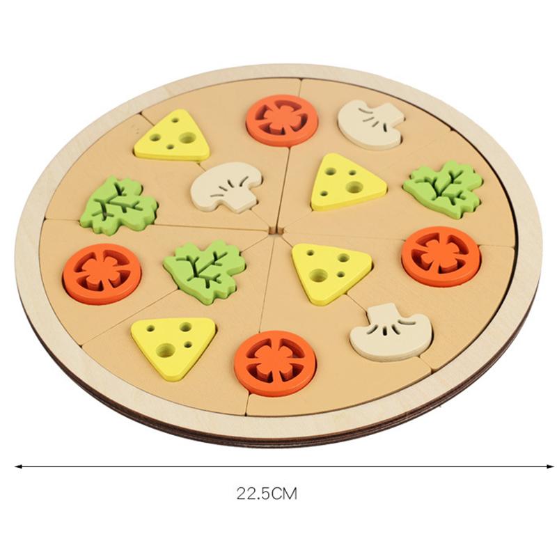Youngsters High-Quality Wooden High-Quality Kitchen High-Quality Toy Self-assembly High-Quality Simulation Multi-Layered High-Quality Pizza