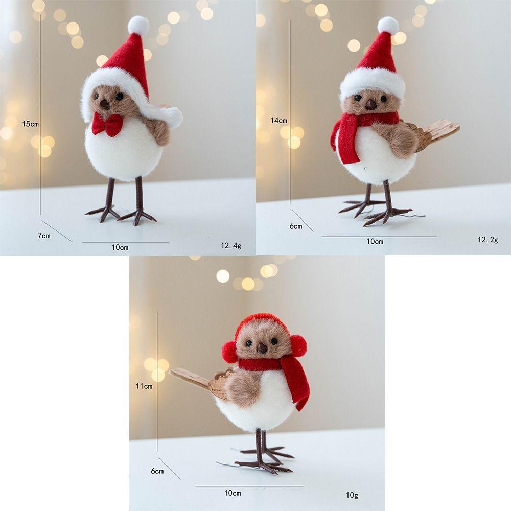 Red White Simulated Foam Bird DIY Hanging Bird Christmas Decoration  XMAS Ornaments