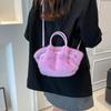 2026 New Fashion Plush Bucket Bag Women's Fluffy Shoulder Bag Street Style Plush Bag