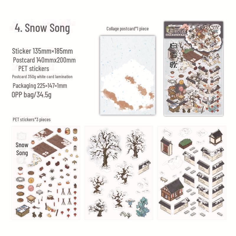 

Сутінкові веселі 3D китайські пейзажні наклейки - Набір декору для студентської кімнати своїми руками