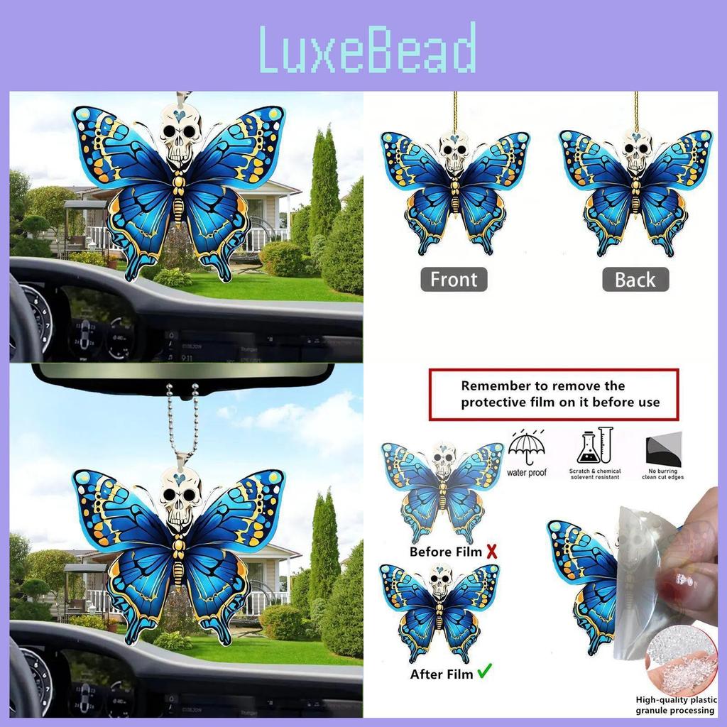 Horror Skull Halloween Butterfly Pattern Acrylic Pendant For Decor Holiday