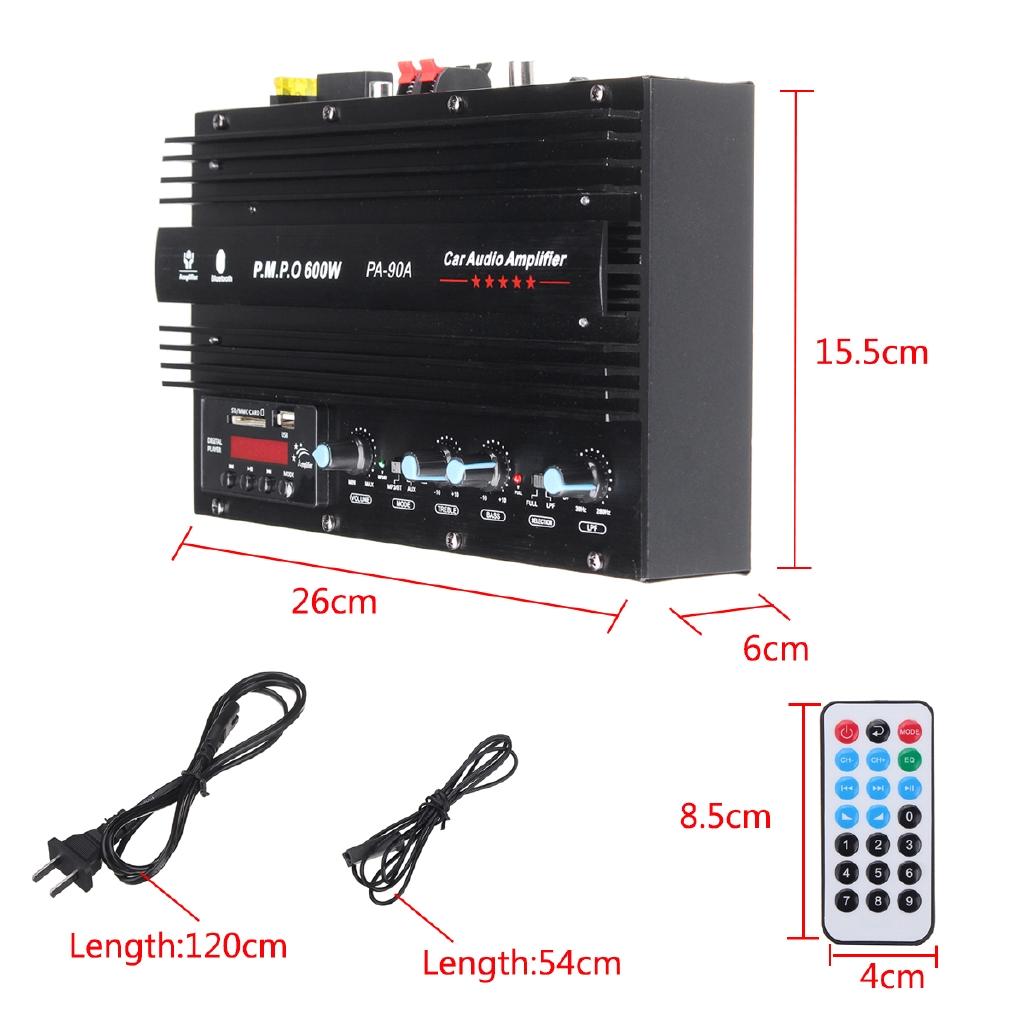 1500W USB/AUX/SD/FM Class AB Wireless Bluetooth Audio Amplifier Input Radio & Remote Control HIFI Stereo Power Amplifier