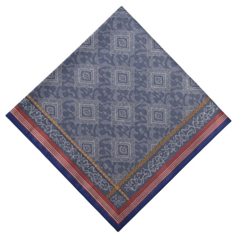 Cotton Jacquard Handkerchief For Men Soft Quick Drying Classical Pattern Pocket Square Hankie For Grooms Weddings Party