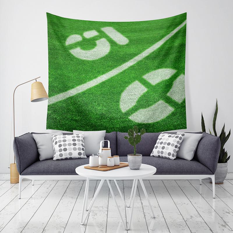 Green Football Field Tapestry Home Decor Wall Hanging Tapestry Bedroom Living Room Dormitory Decoration Soccer Pattern Tapestry