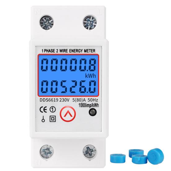 DDS6619-526L 230 V Resetowalny Jednofazowy Licznik Energii Elektrycznej Cyfrowy Wysoka Precyzja 50 Hz Praktyczna Energia Elektryczna