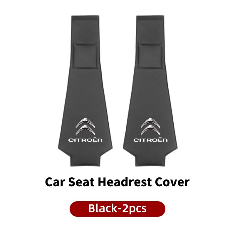 2Pcs Car Styling Neck Pillowcase Leather Headrest Storage Cover For Citroen C4 C3 C5 C1 C2 Berlingo Celysee Cactus Picasso