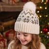 Kids Unisex Christmas Snowflake Knit with Ear Lined Thick Winter Hat