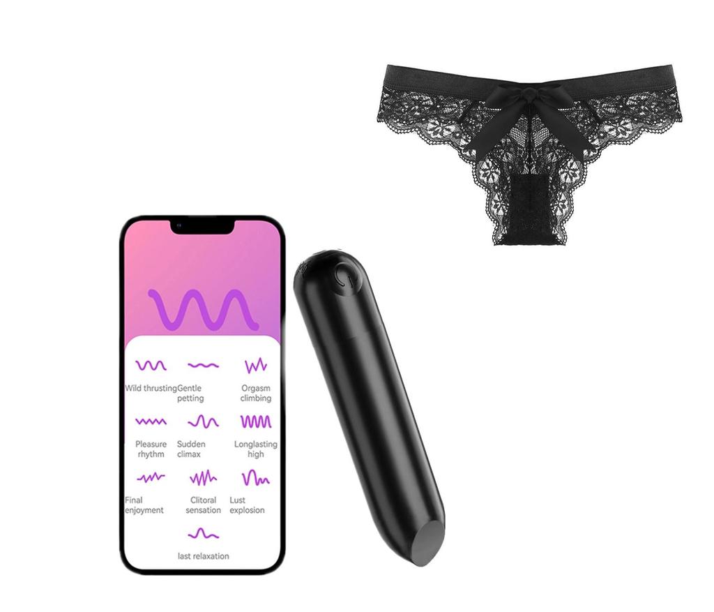 Kabelloser Fernbedienungs-Bullet-Vibrator mit Spitzenhöschen - Wiederaufladbares und tragbares AV-Vergnügungsgerät für Frauen