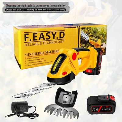 Rechargeable Dual-Purpose Electric Hedge Trimmer and Pruner - One-Handed Lawn & Garden Tool
