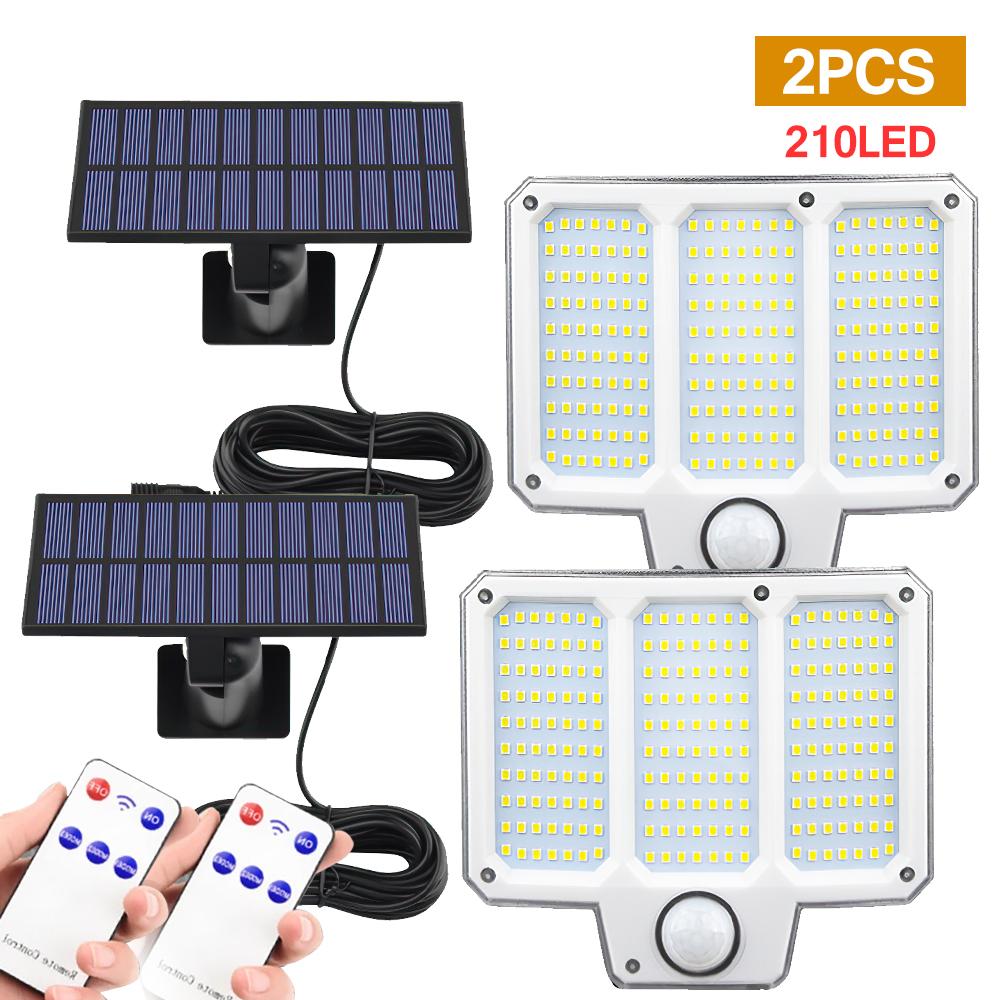 160/128 LED Outdoor Solar Street Lamp with 3 Modes Wall Lamps Waterproof PIR Motion Sensor Garden Park Decoration Light