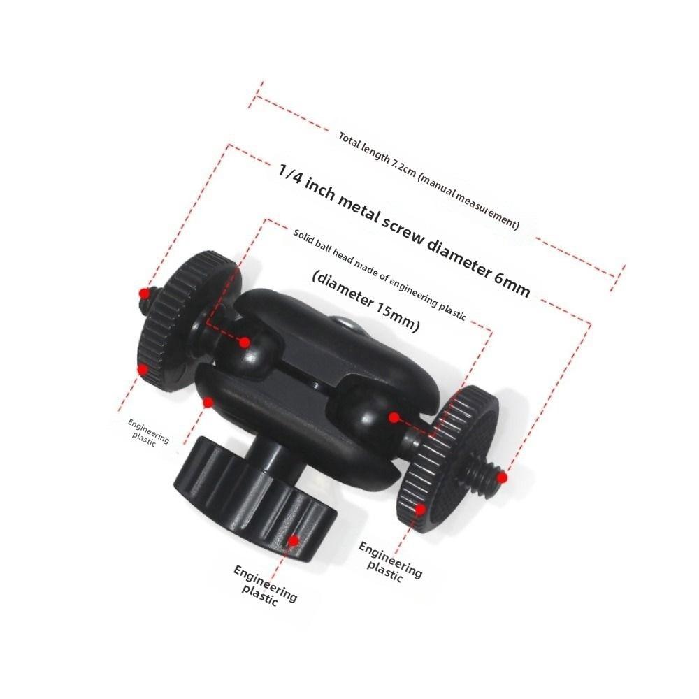 Stable Double Ball Head Bracket 1/4''Screw Action Camera Holder for Camera Monitor Video Light Mic