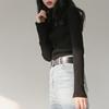 Autumn Winter Women Solid Sweater Half Turtleneck Long Sleeve Zipper Neckline Knitted Pullover Sweater Female Comfortable Warm Slim Knitted